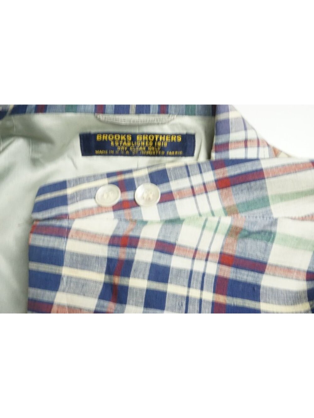 Brooks Brothers Multicolor Plaid Tartan Cotton Sport Coat Jacket Sz 43L